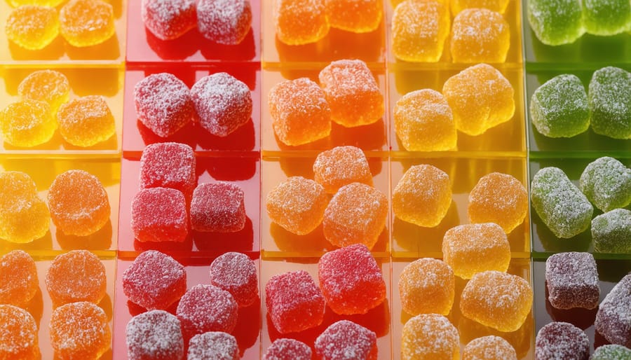 Colorful array of freeze-dried candies showcased in a pop-up setting